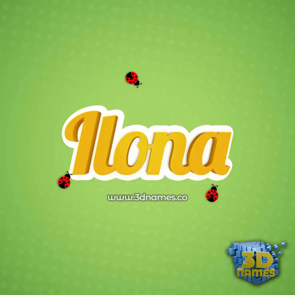 ilona in Ladybugs style - 3D name wallpaper