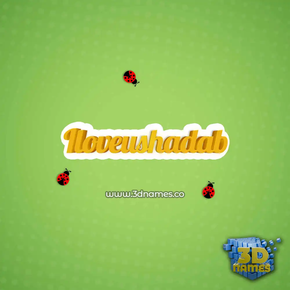 iloveushadab in Ladybugs style - 3D name wallpaper
