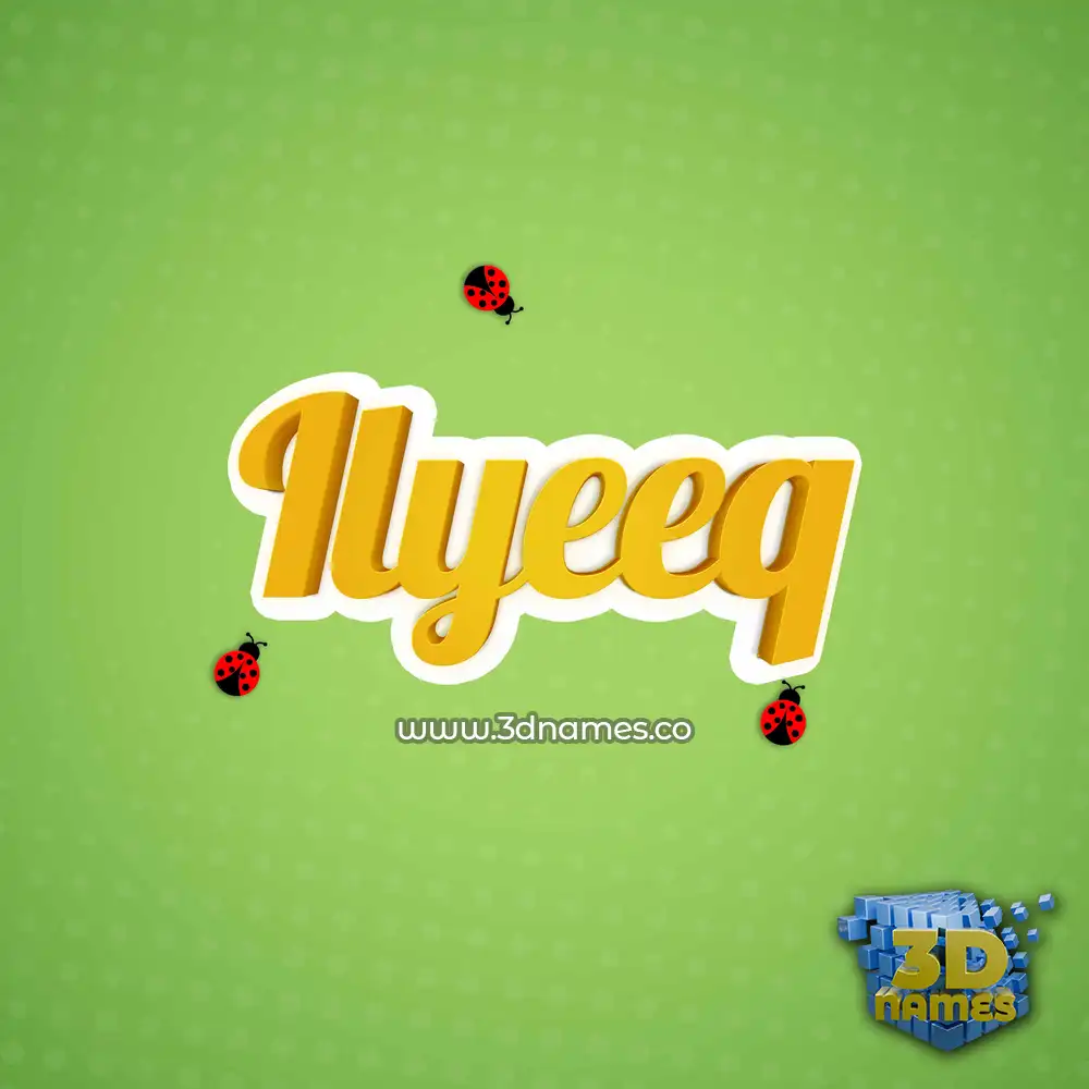 ilyeeq in Ladybugs style - 3D name wallpaper