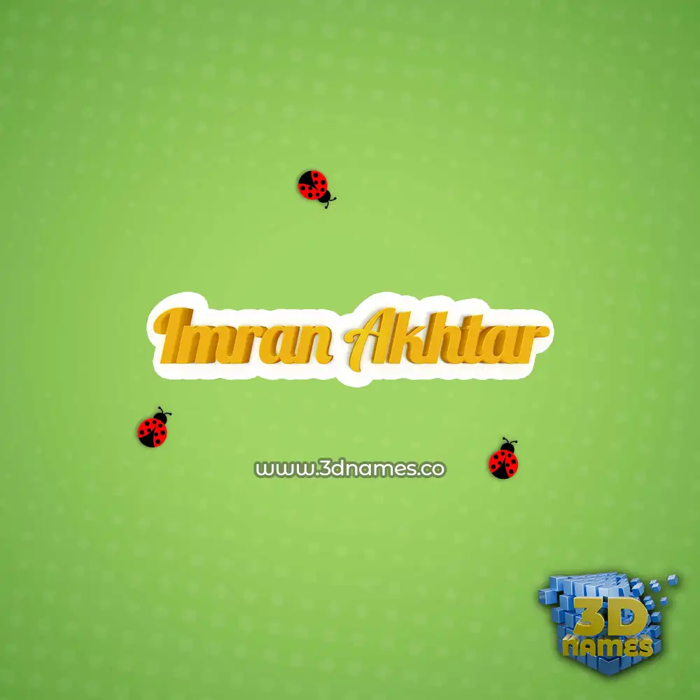 imran akhtar in Ladybugs style - 3D name wallpaper