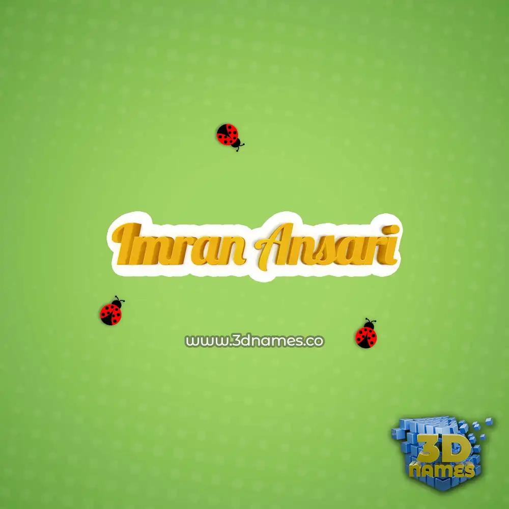 imran ansari in Ladybugs style - 3D name wallpaper
