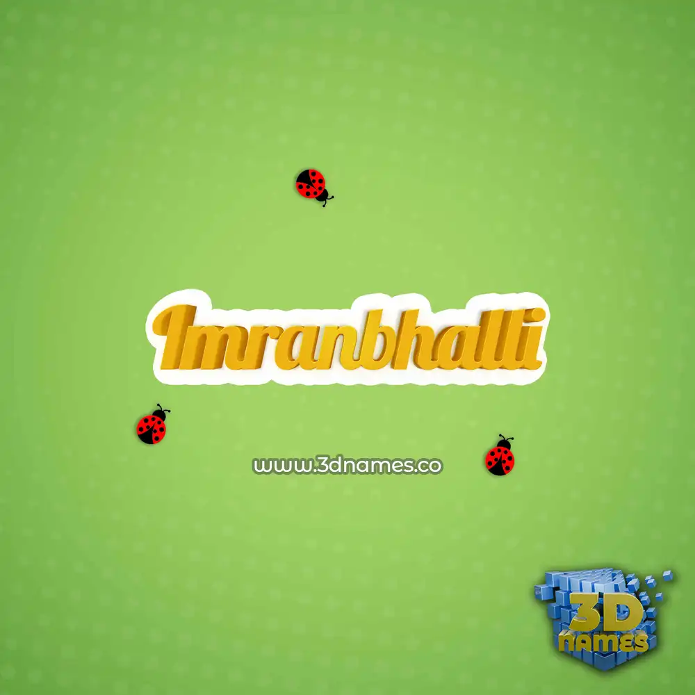 imranbhalli in Ladybugs style - 3D name wallpaper