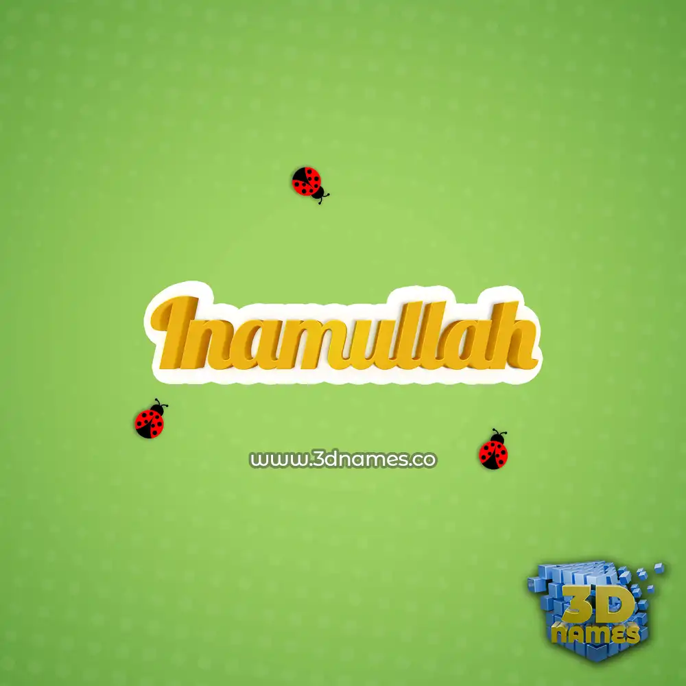inamullah in Ladybugs style - 3D name wallpaper