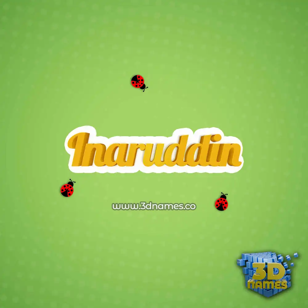 inaruddin in Ladybugs style - 3D name wallpaper