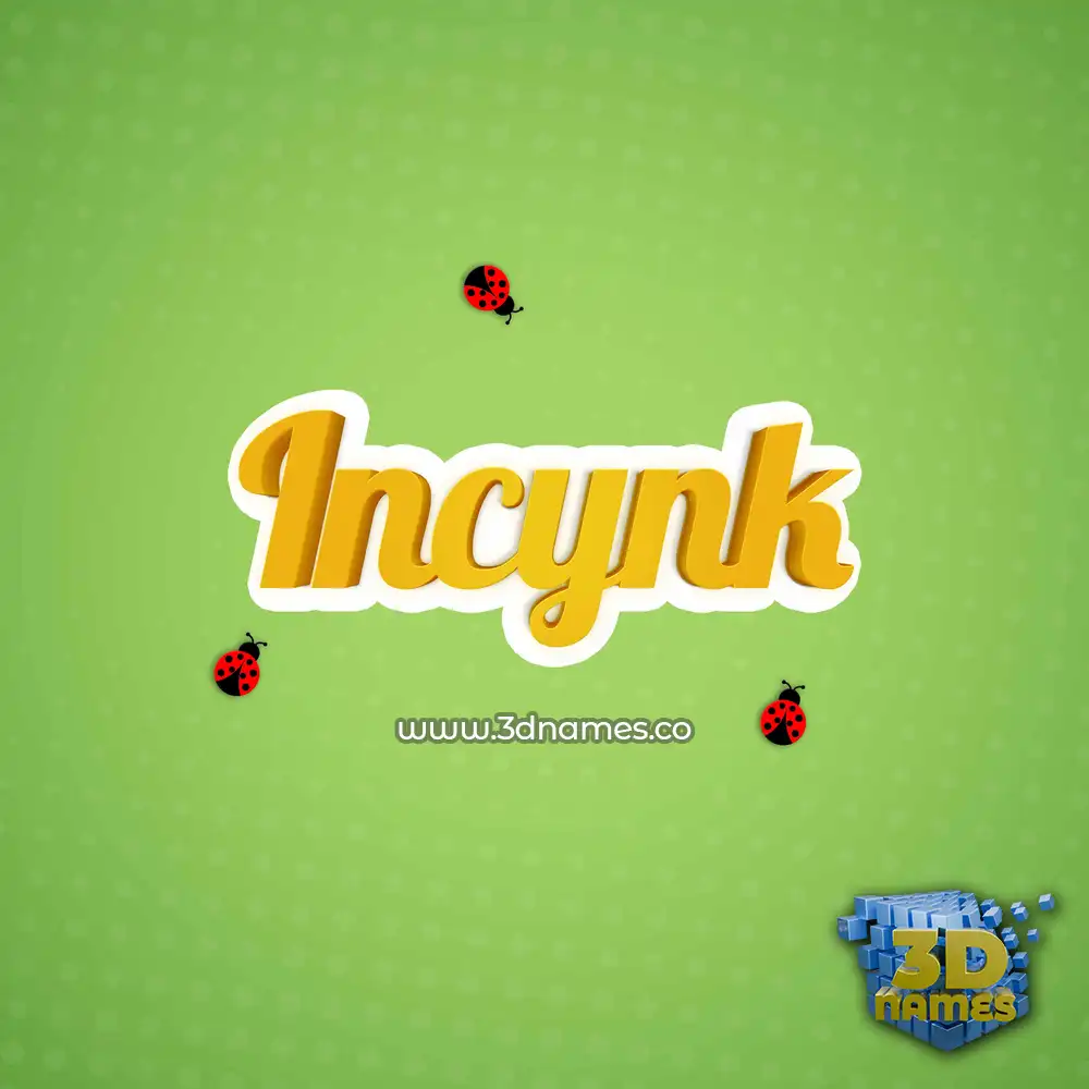 incynk in Ladybugs style - 3D name wallpaper
