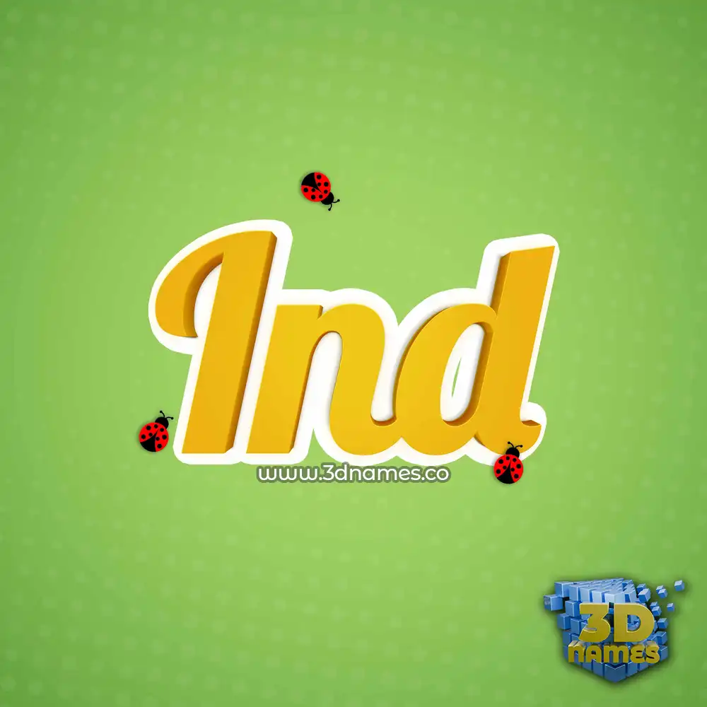 ind in Ladybugs style - 3D name wallpaper