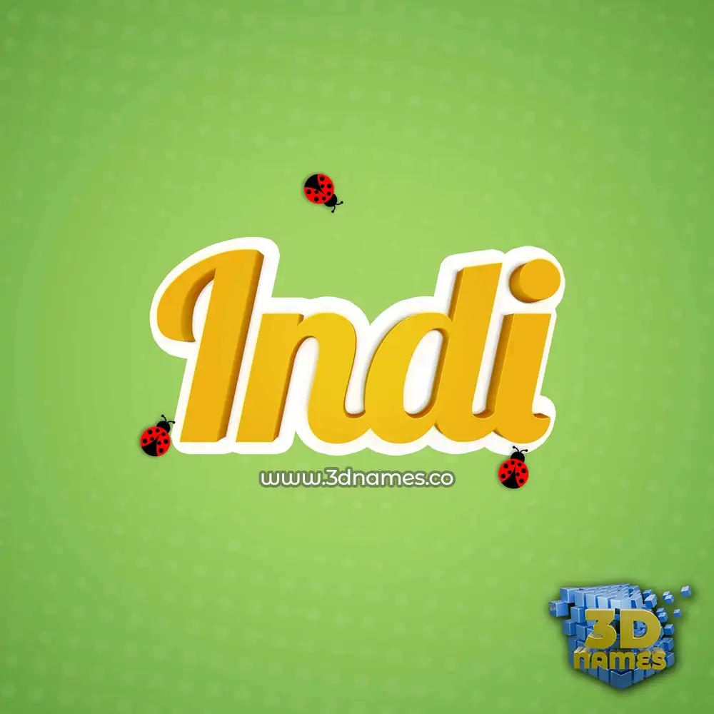 indi in Ladybugs style - 3D name wallpaper