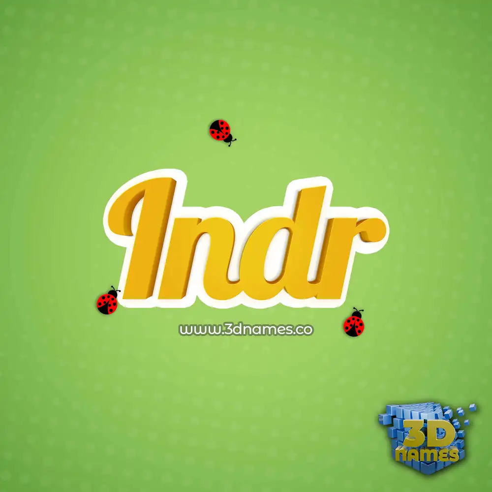 indr in Ladybugs style - 3D name wallpaper