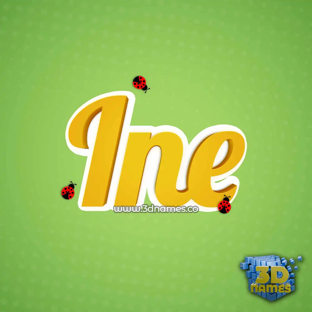 ine in Ladybugs style - 3D name wallpaper