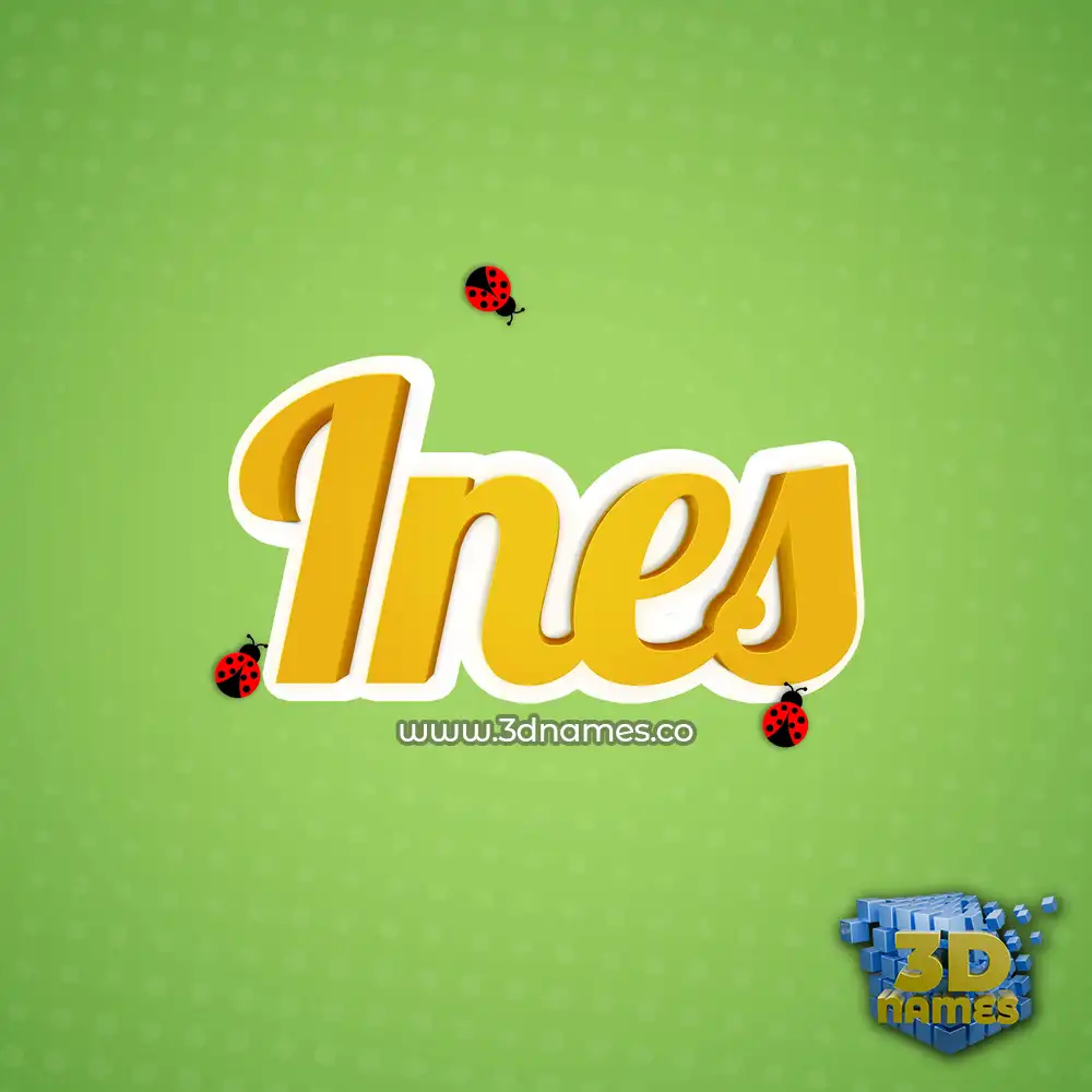 ines in Ladybugs style - 3D name wallpaper
