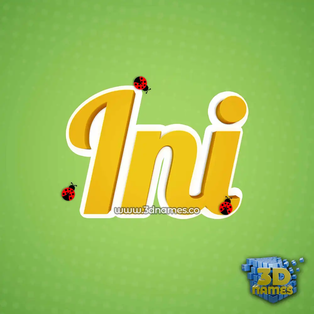 ini in Ladybugs style - 3D name wallpaper