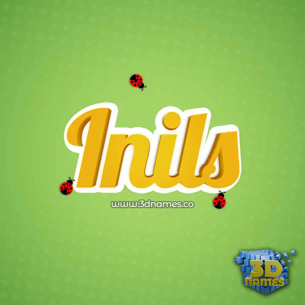 inils in Ladybugs style - 3D name wallpaper
