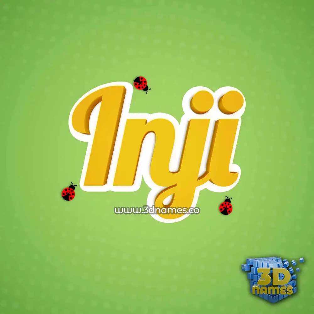 inji in Ladybugs style - 3D name wallpaper