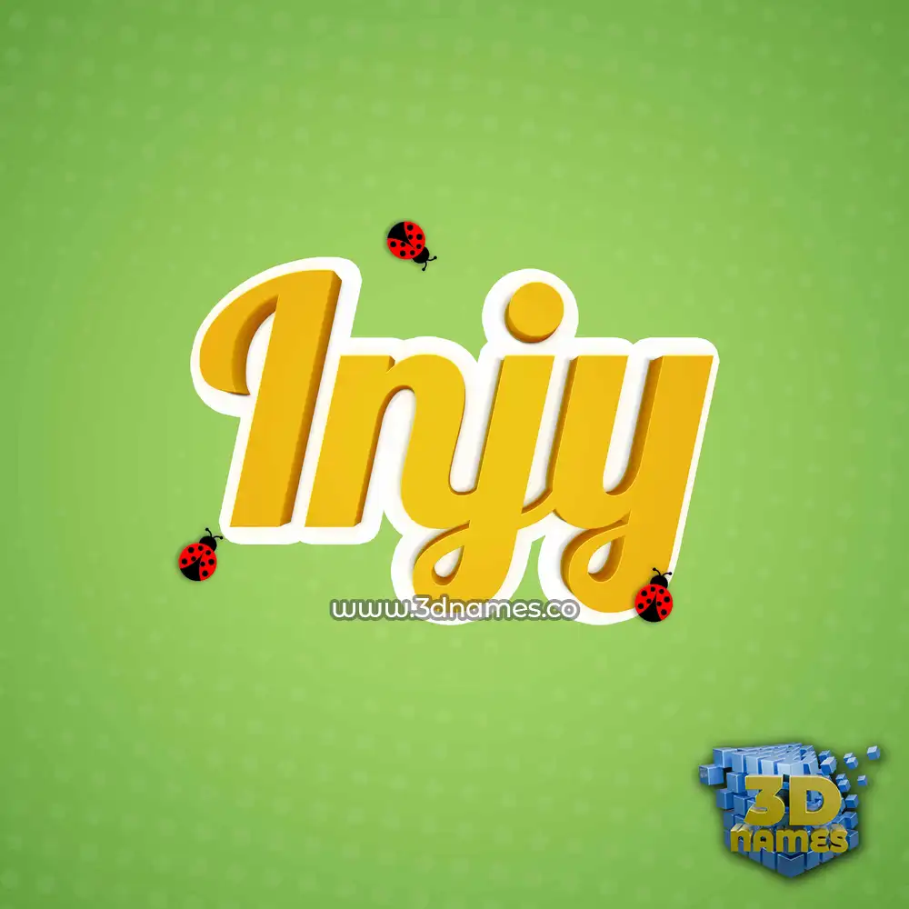 injy in Ladybugs style - 3D name wallpaper
