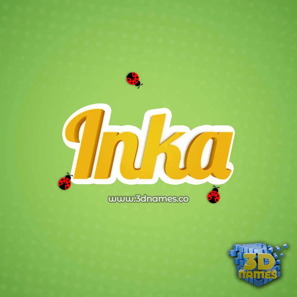 inka in Ladybugs style - 3D name wallpaper