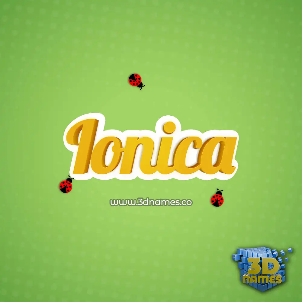 ionica in Ladybugs style - 3D name wallpaper