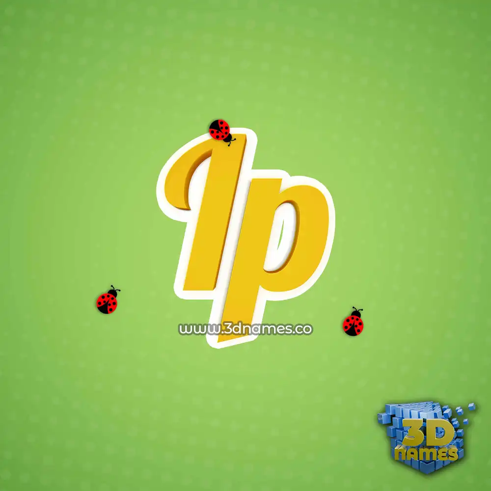 ip in Ladybugs style - 3D name wallpaper
