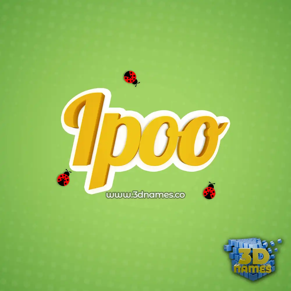 ipoo in Ladybugs style - 3D name wallpaper