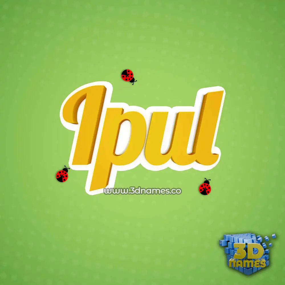 ipul in Ladybugs style - 3D name wallpaper