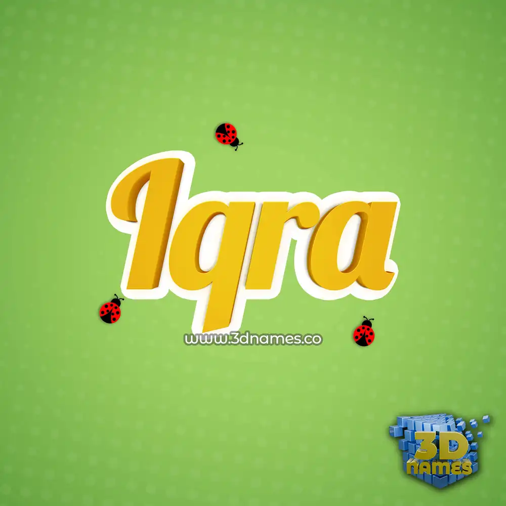 iqra in Ladybugs style - 3D name wallpaper