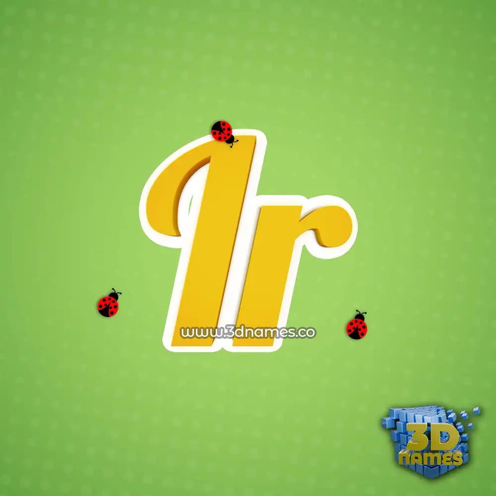 ir in Ladybugs style - 3D name wallpaper