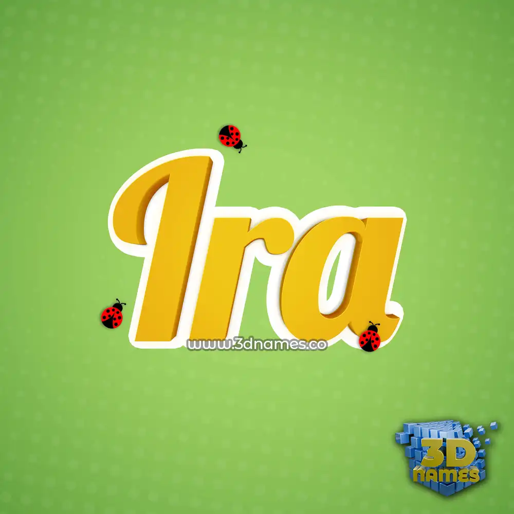 ira in Ladybugs style - 3D name wallpaper