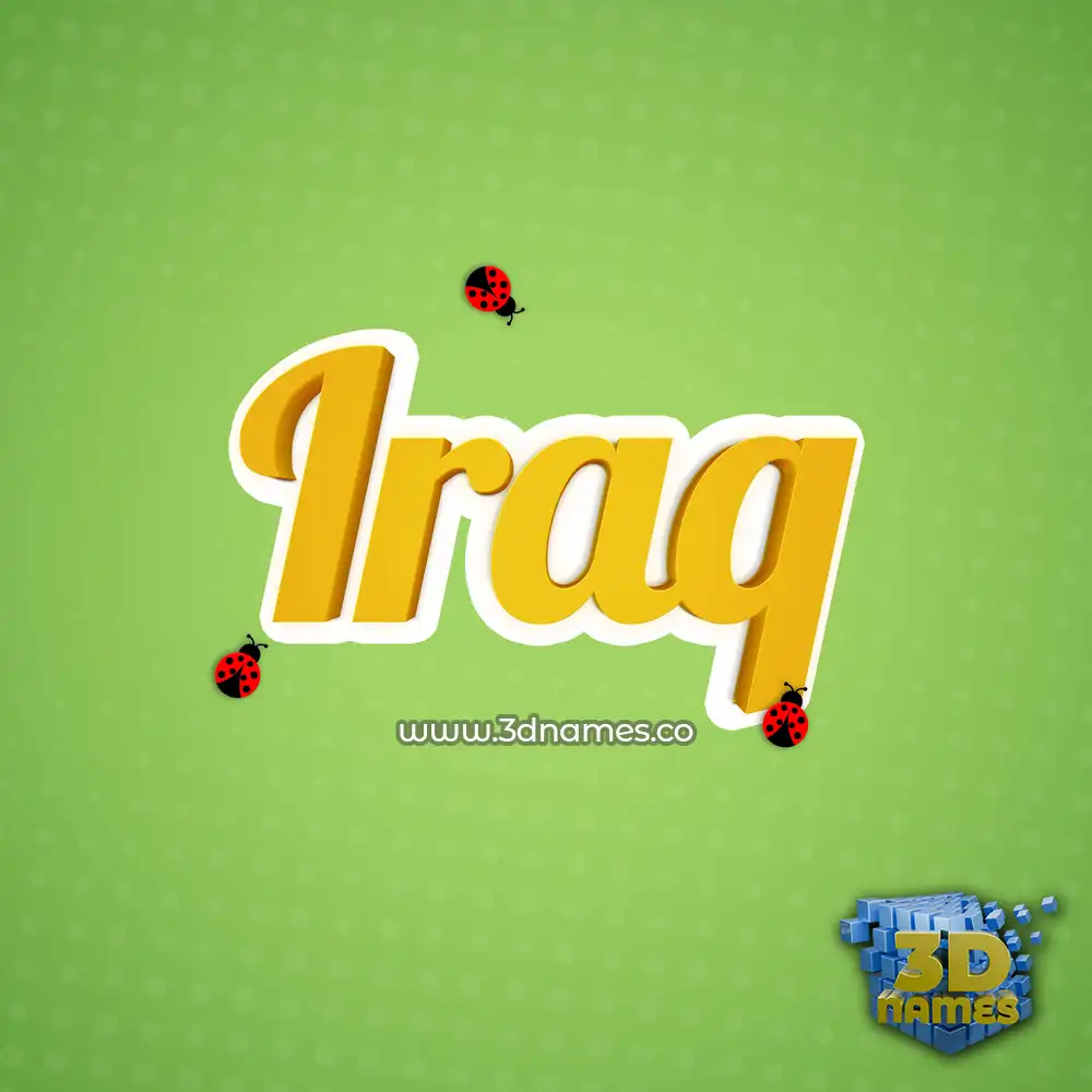 iraq in Ladybugs style - 3D name wallpaper