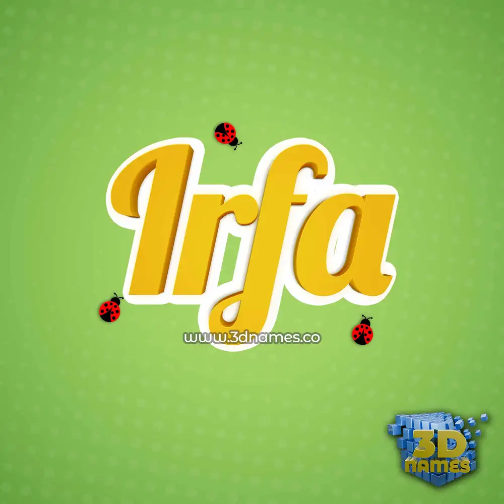 irfa in Ladybugs style - 3D name wallpaper