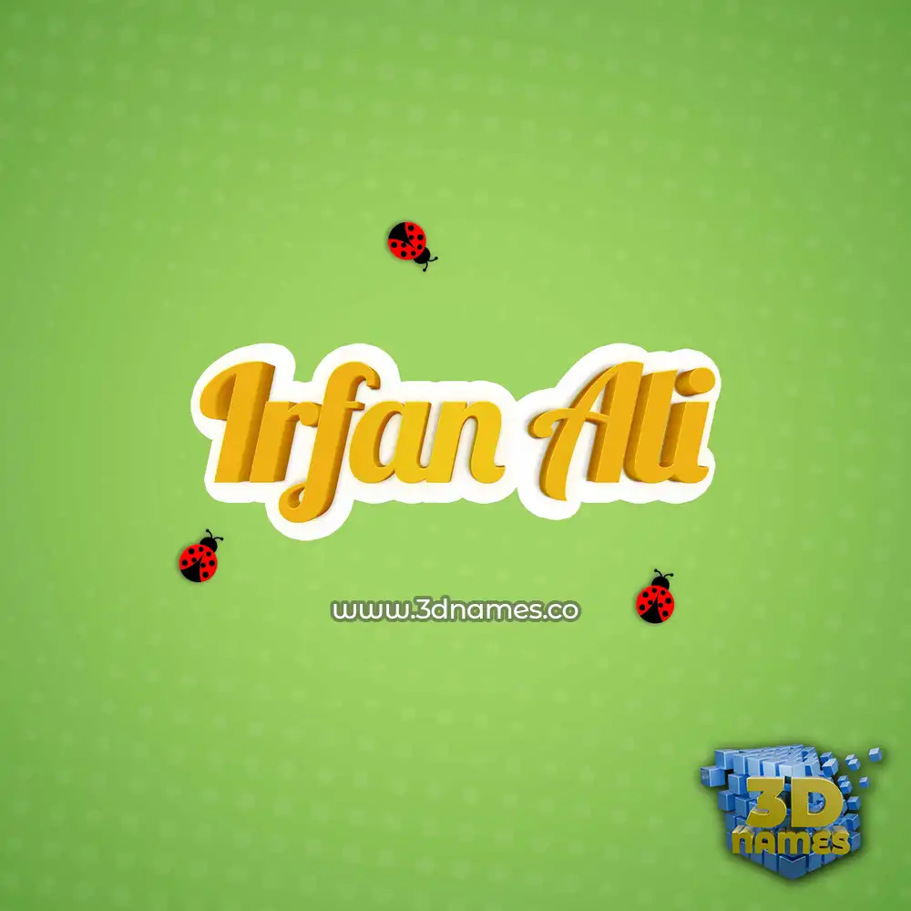 irfan ali in Ladybugs style - 3D name wallpaper