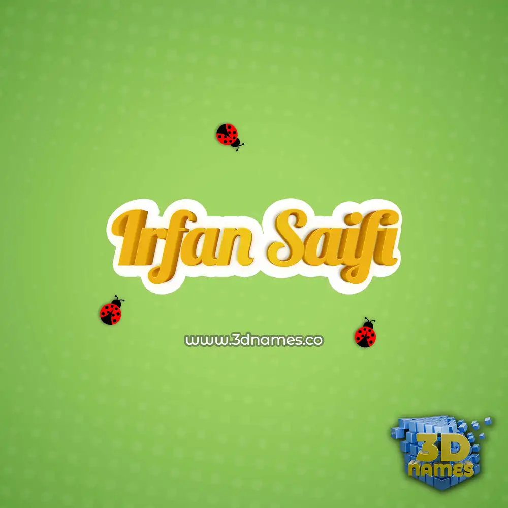 irfan saifi in Ladybugs style - 3D name wallpaper