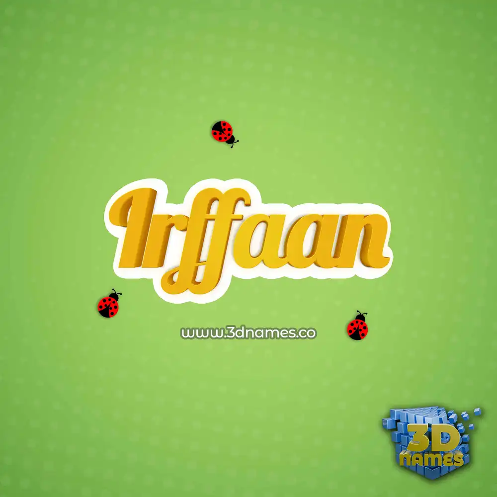 irffaan in Ladybugs style - 3D name wallpaper