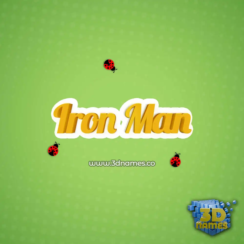 iron man in Ladybugs style - 3D name wallpaper