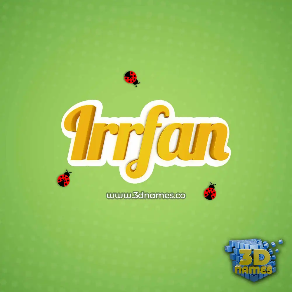 irrfan in Ladybugs style - 3D name wallpaper