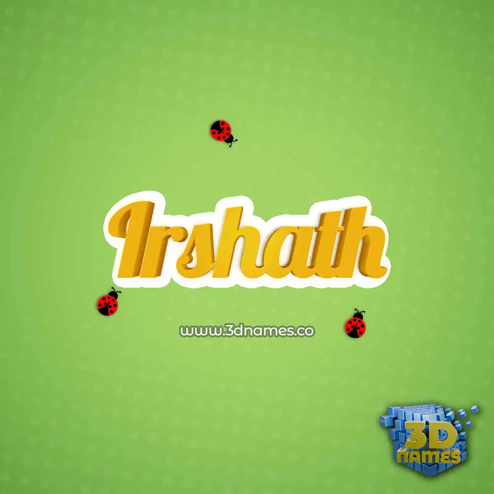 irshath in Ladybugs style - 3D name wallpaper