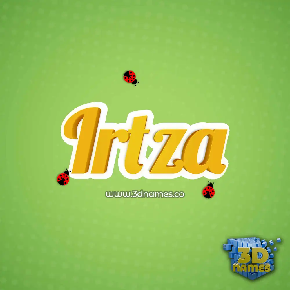 irtza in Ladybugs style - 3D name wallpaper