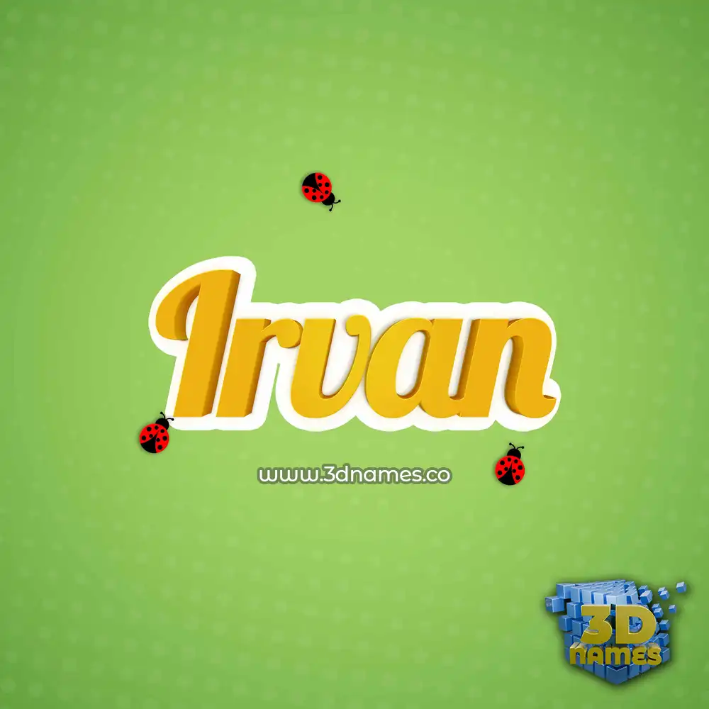irvan in Ladybugs style - 3D name wallpaper
