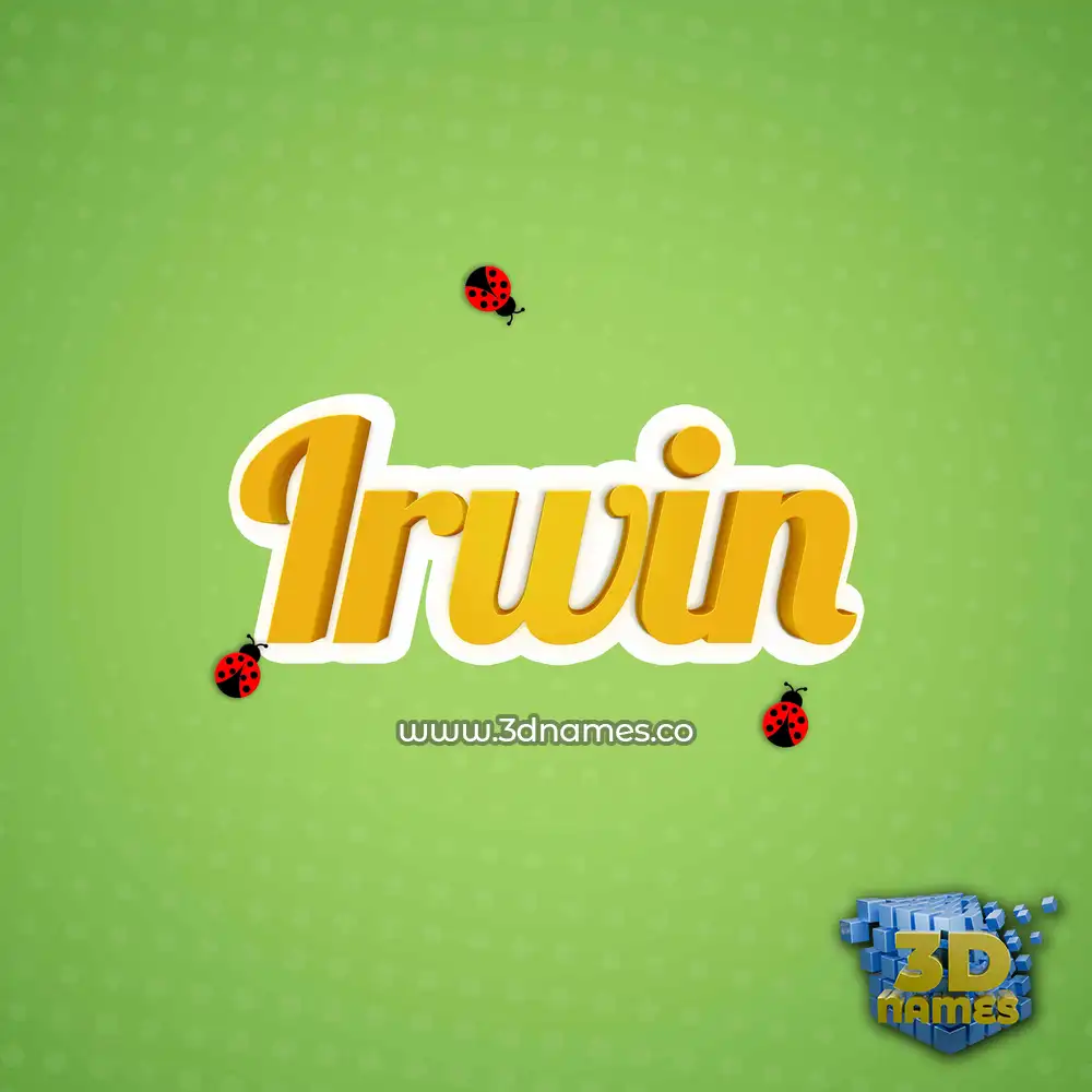 irwin in Ladybugs style - 3D name wallpaper