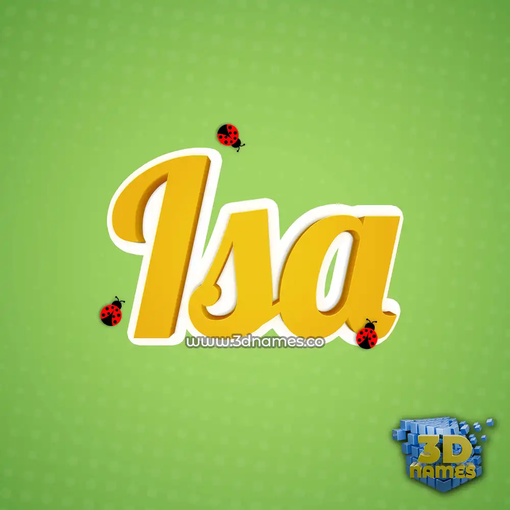 isa in Ladybugs style - 3D name wallpaper