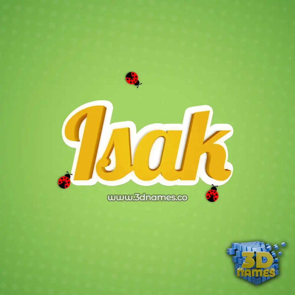 isak in Ladybugs style - 3D name wallpaper