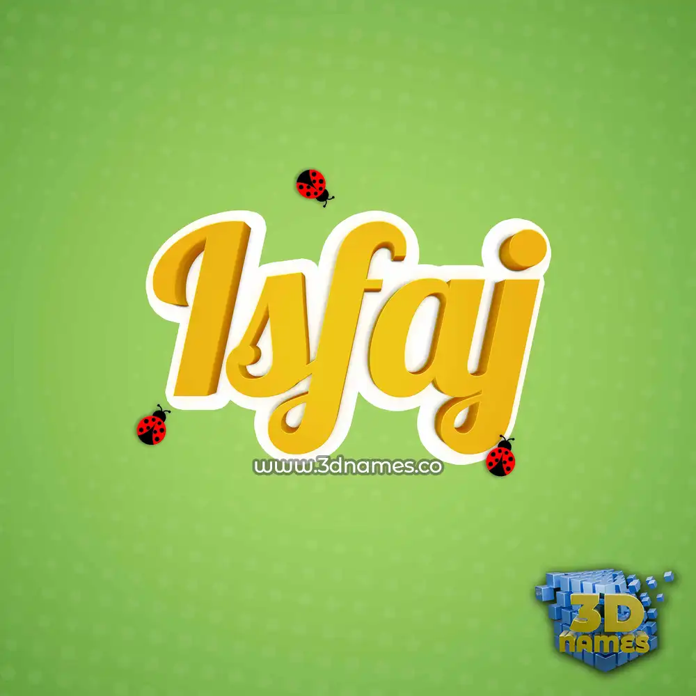 isfaj in Ladybugs style - 3D name wallpaper