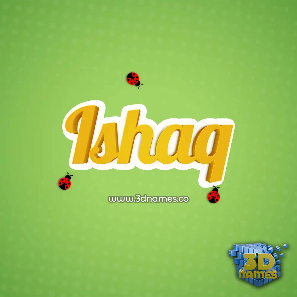 ishaq in Ladybugs style - 3D name wallpaper