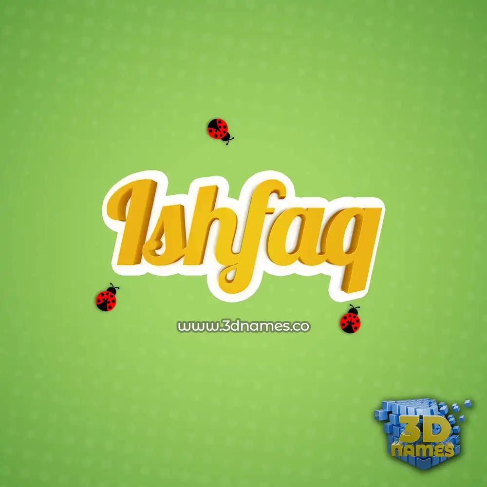 ishfaq in Ladybugs style - 3D name wallpaper