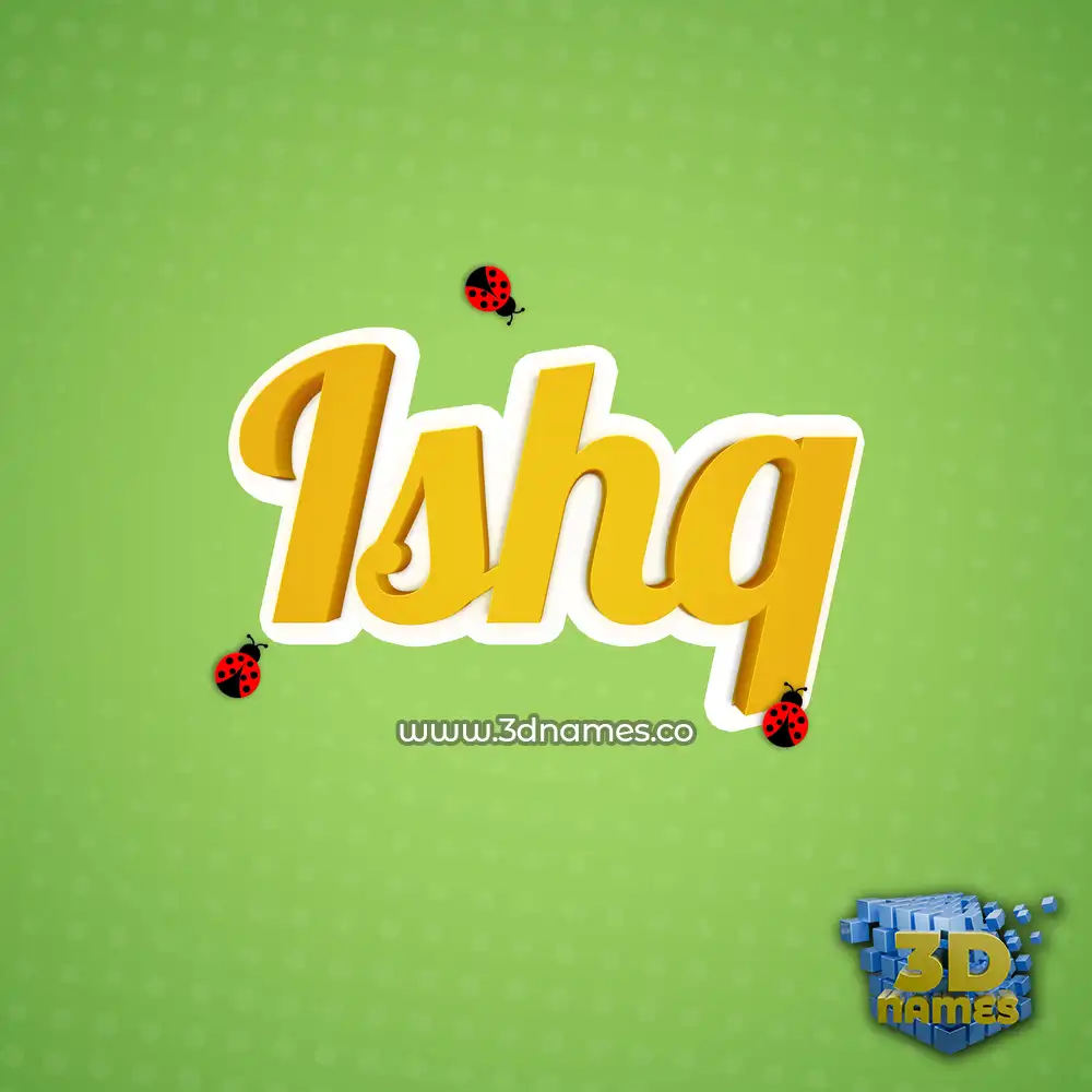 ishq in Ladybugs style - 3D name wallpaper