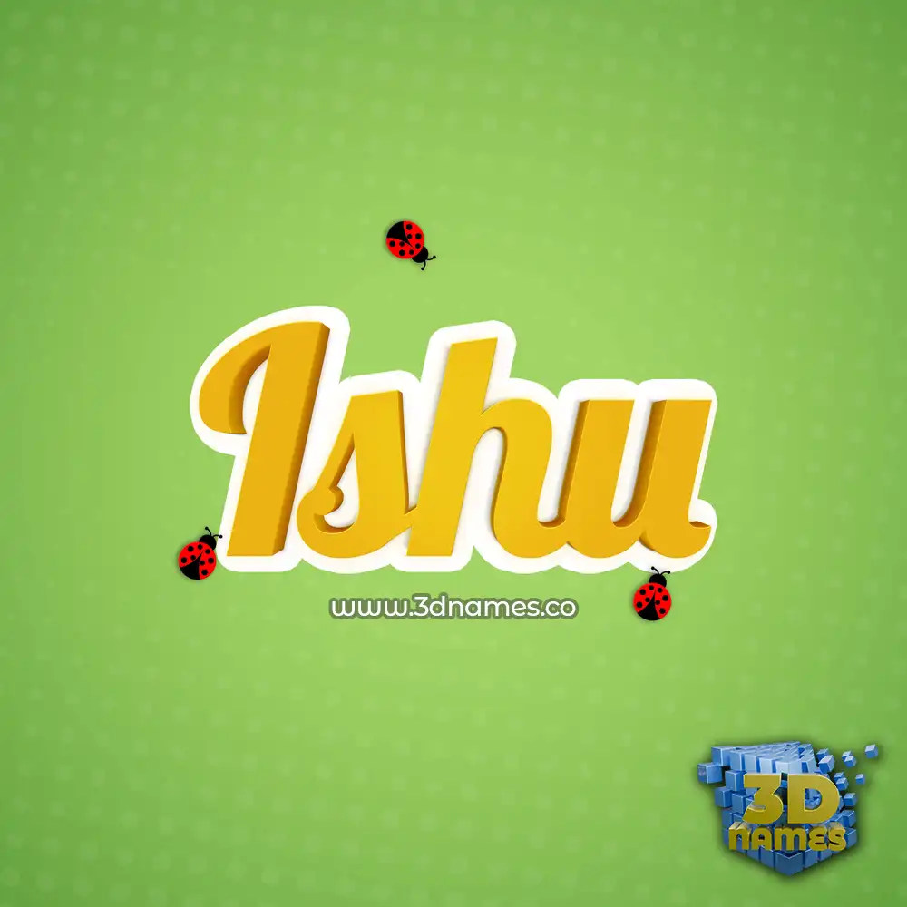 ishu in Ladybugs style - 3D name wallpaper