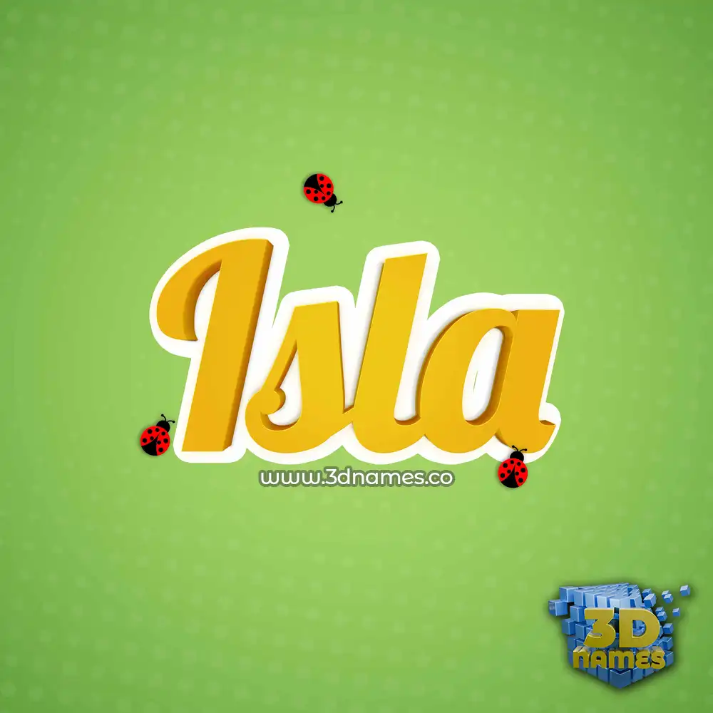 isla in Ladybugs style - 3D name wallpaper