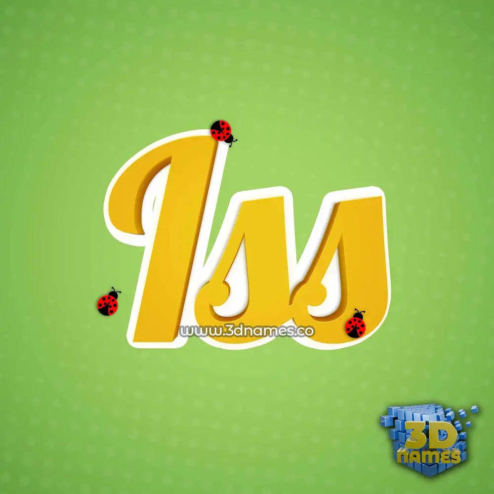 iss in Ladybugs style - 3D name wallpaper