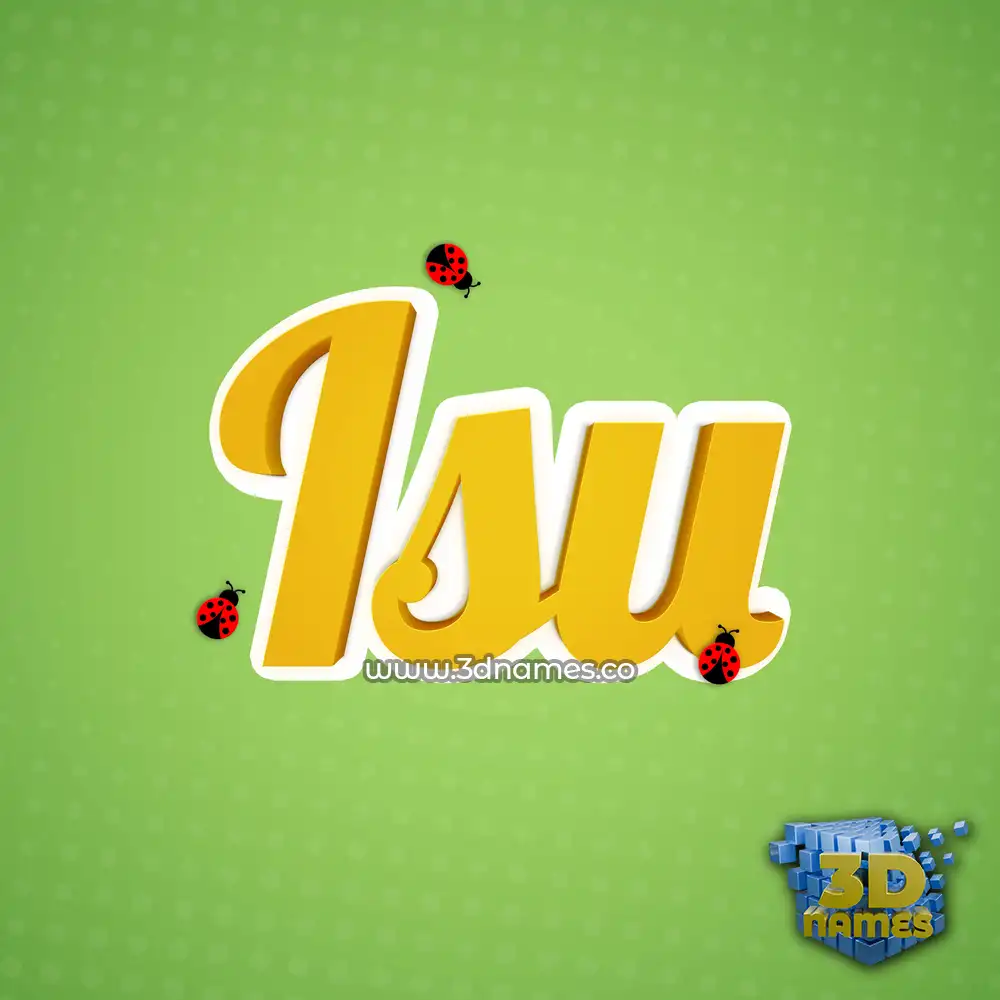 isu in Ladybugs style - 3D name wallpaper