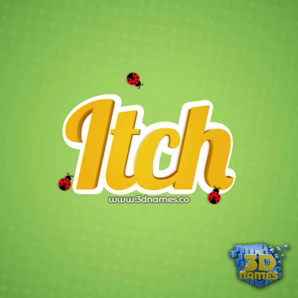 itch in Ladybugs style - 3D name wallpaper