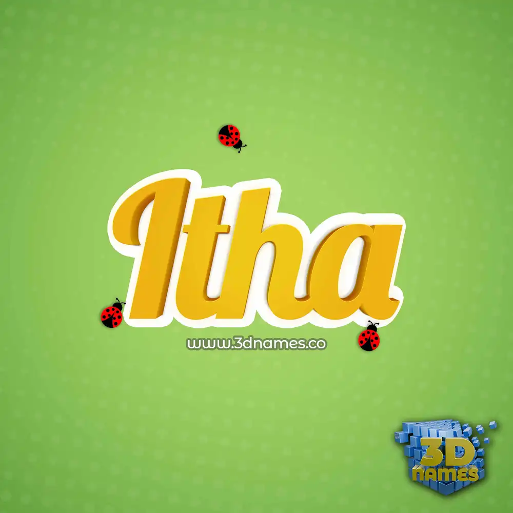 itha in Ladybugs style - 3D name wallpaper