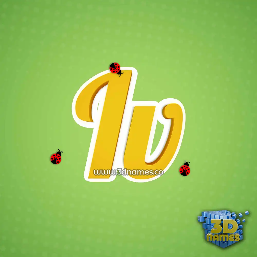 iv in Ladybugs style - 3D name wallpaper